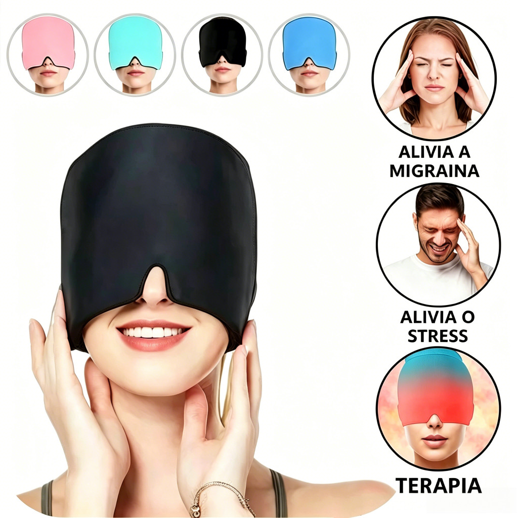 Touca Anti-Dor de Cabeça, Chapéu de Alívio, Máscara de Cura Térmica, Prático e Confortável