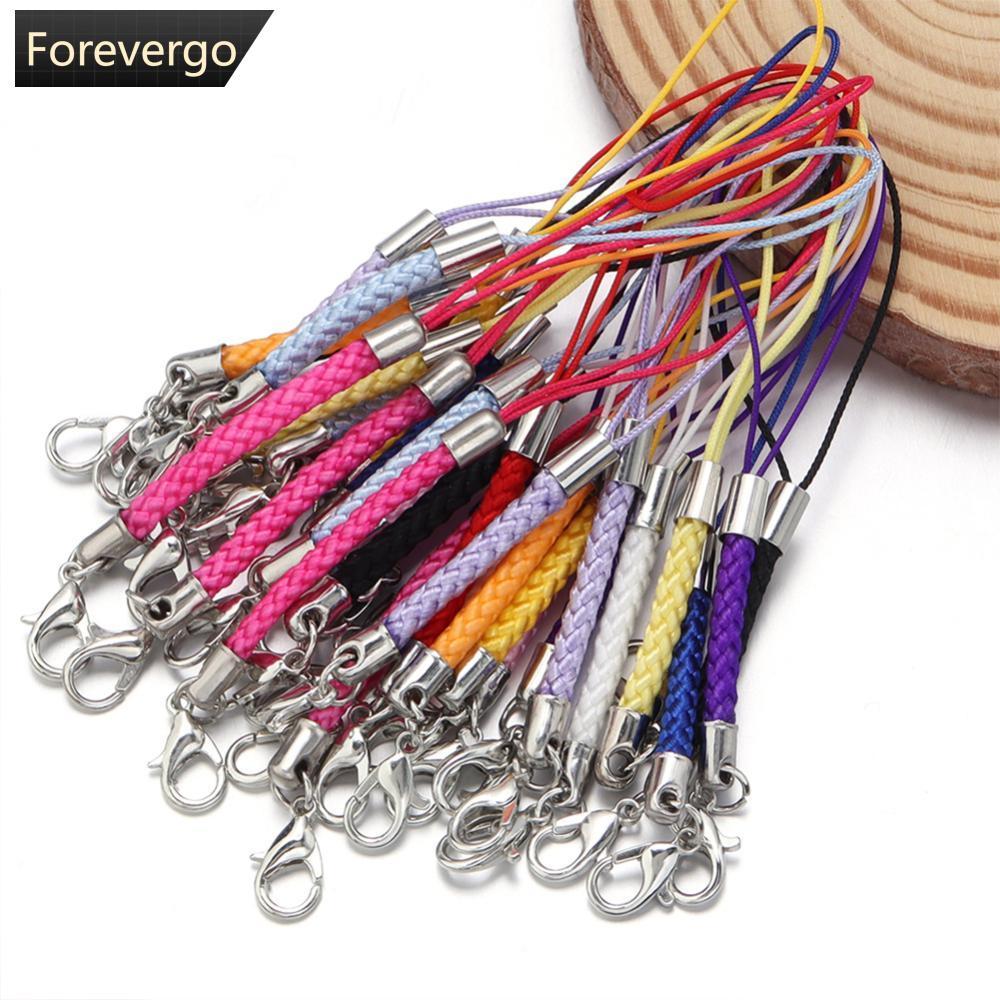 FOREVERGO Cordão Trançado De Nylon , 10 Peças , Com Fecho Lagosta Para Chaveiro , Corrente De Telefone , Faça Você Mesmo