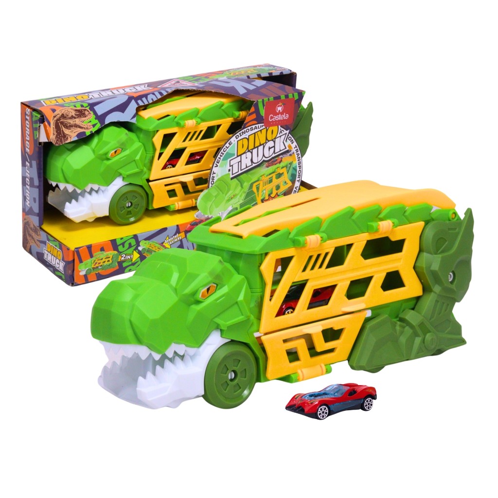 Lançador de Dinossauro Carro de Carga Com Carrinho Castela