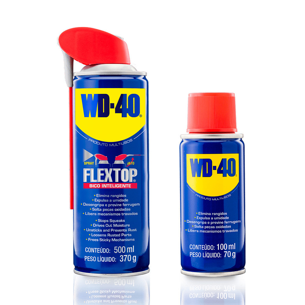Kit Spray Desengripante Flex Top 500ml + Spray Multiuso 100ml WD-40