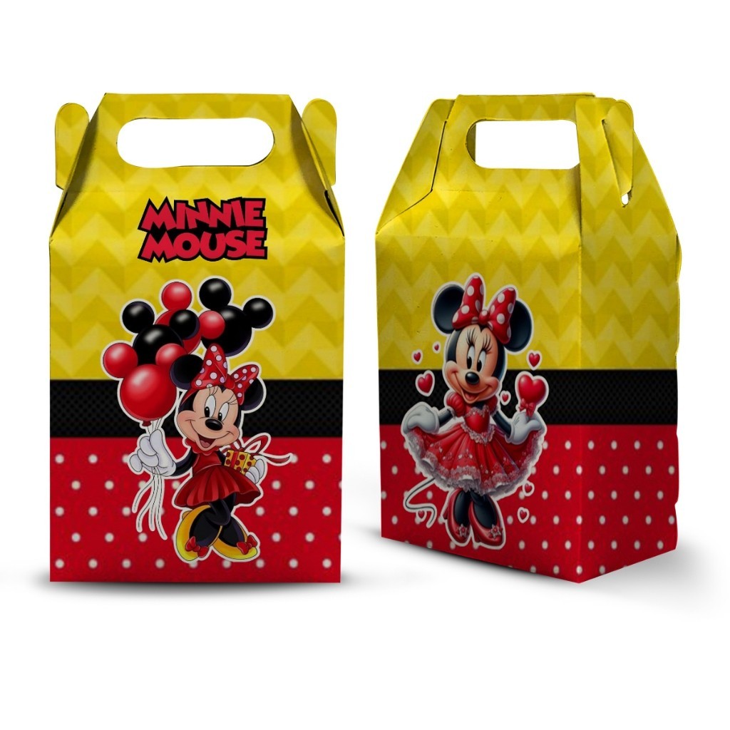 10 CAIXA MILK MALETINHA TEMA  MINNIE  LEMBRANCINHA PARA FESTA