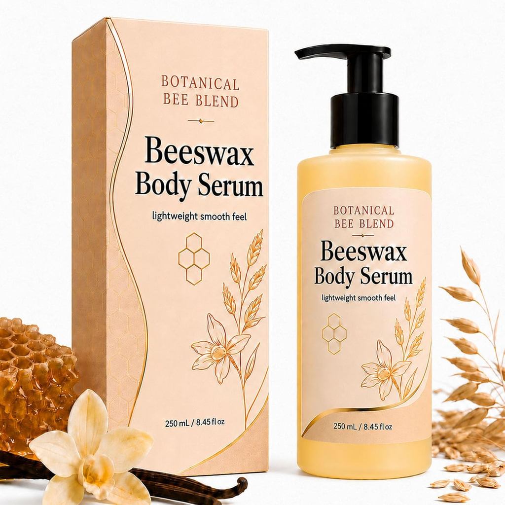 Sérum Corporal de Cera de Abelha, Hidratante Corporal Leve Pós-Banho para Pele Seca com Óleo de Abacate, Manteiga de Kar