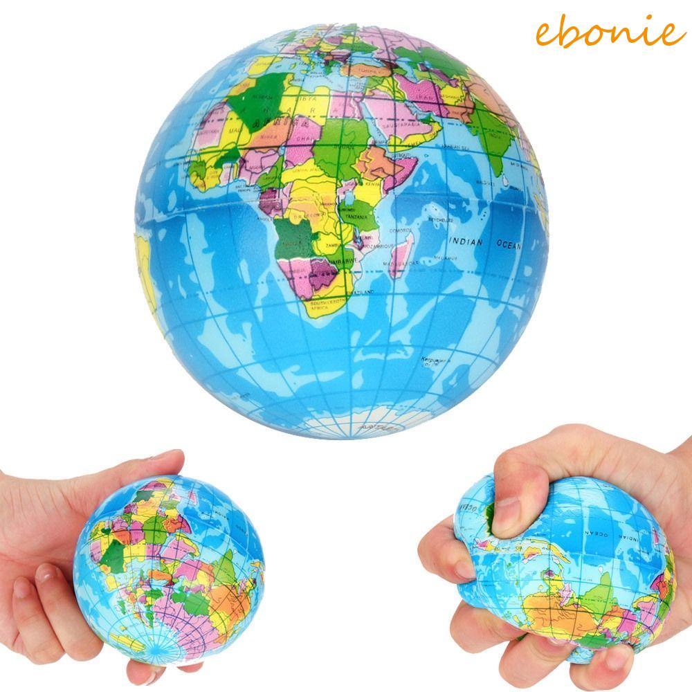 EBONIE Mapa Do Mundo Bola De Espuma Terra Globo Modelo Planeta Saltitante Bolas De Borracha Educacional