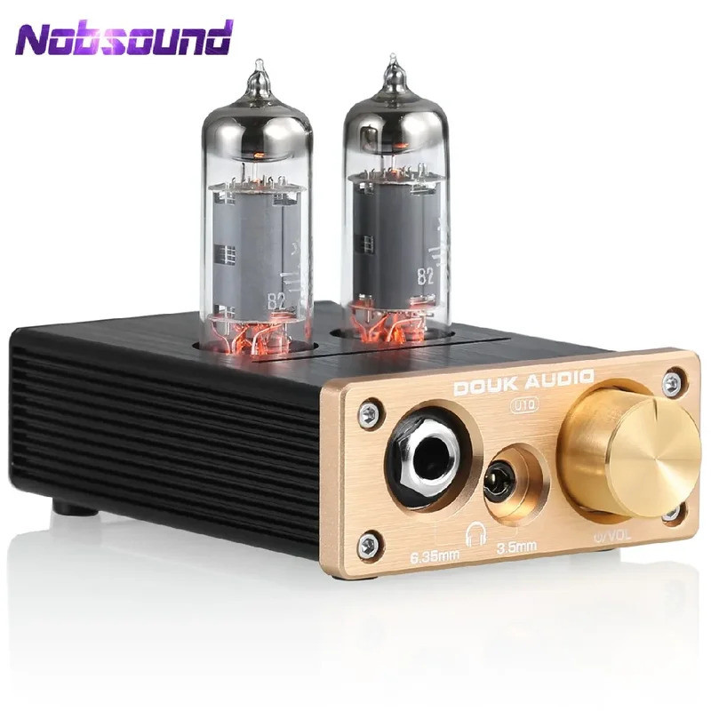 Nobsound U10 Mini Pré-amplificador a Vácuo HiFi para Desktop, Amplificador de Fone de Ouvido 3.5/6.35mm para Caixas de S