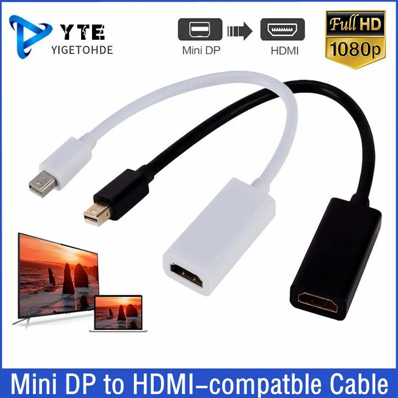 Mini Thunderbolt to HDMI-compatible Adapter 1080p Mini Display Port DP to HDMI-c
