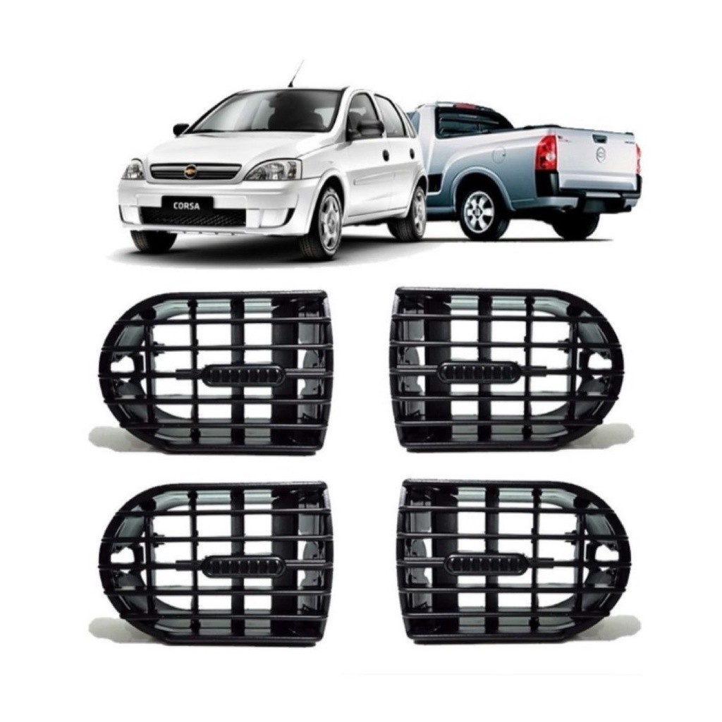 Kit 4 Difusor Saida Ar Corsa Maxx Joy 2002 a 2012 Montana 2004 a 2011 Maxx Joy