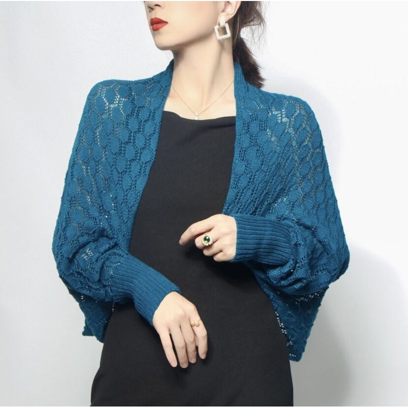 Moda feminina xale malha colete de seda gelo pequeno combinando ombro protetor solar xale cachecol quente manto favo de