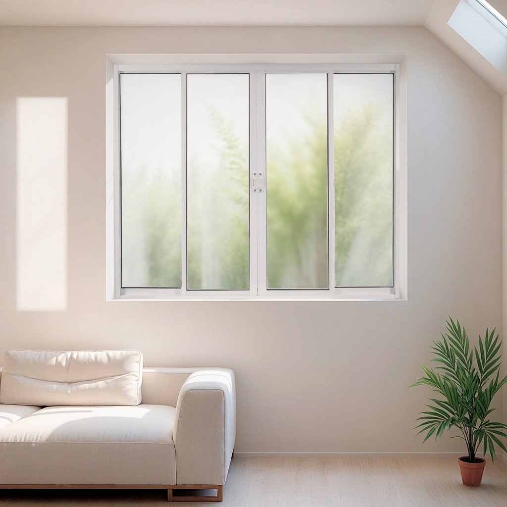 Janela de Alumínio de Correr 100x120cm 4 Folhas 2 Fixas com Vidro Liso Linha Soft Mgm Branco 100cm x 120cm