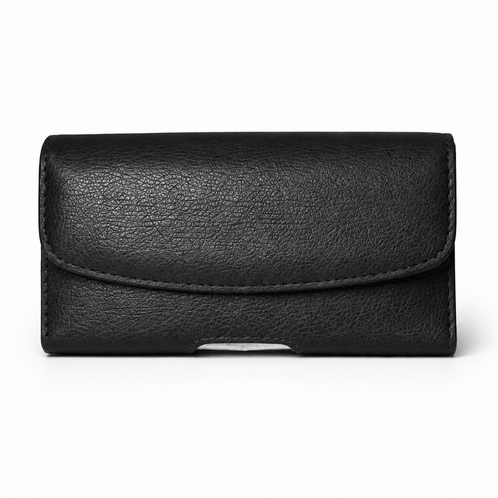 Capa Suporte de Cinto Capinha Celular Caramelo e Preto Couro Porta Smartphone Universal
