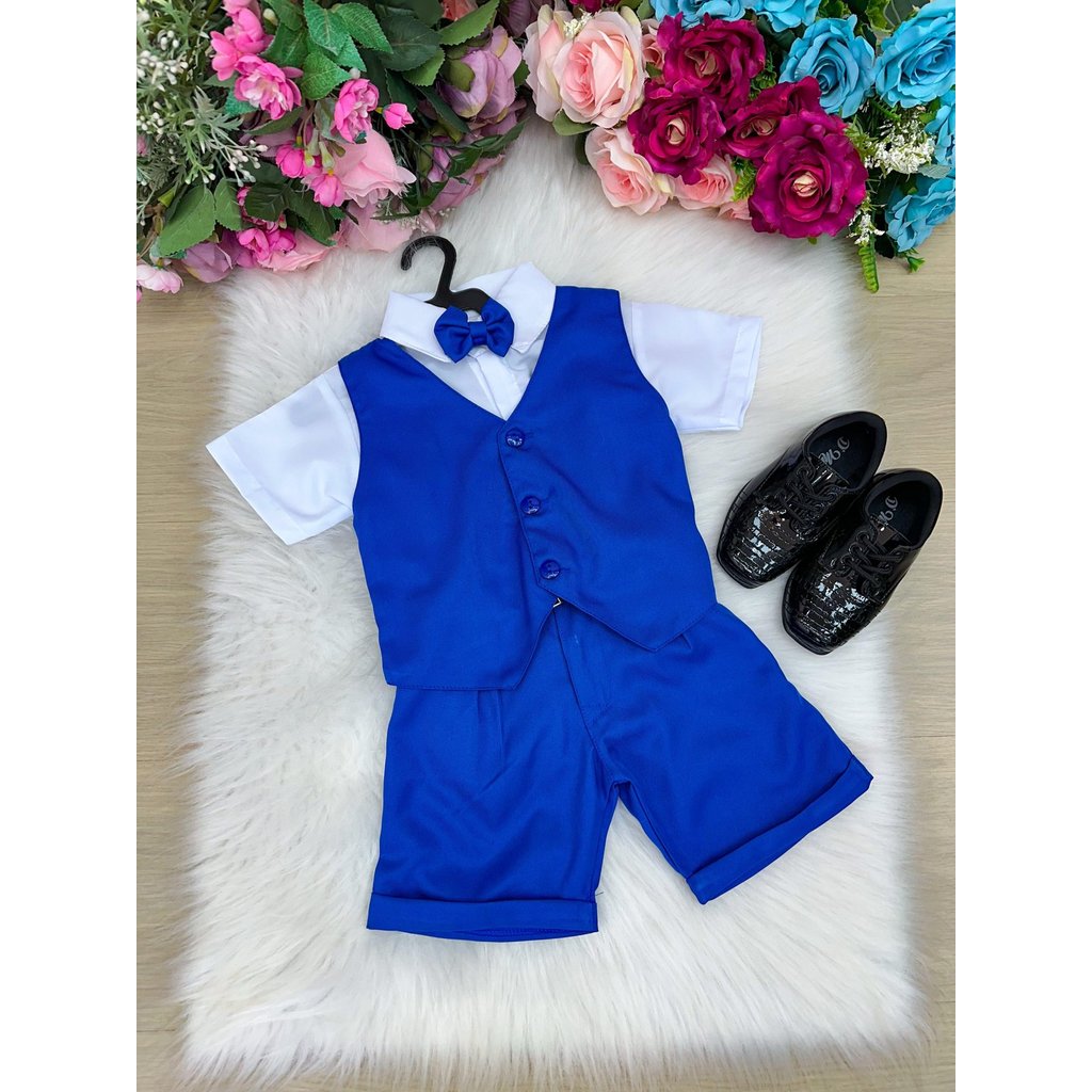 Conjunto Charmoso Social Miss Cherry Leandro Colete Azul Roy