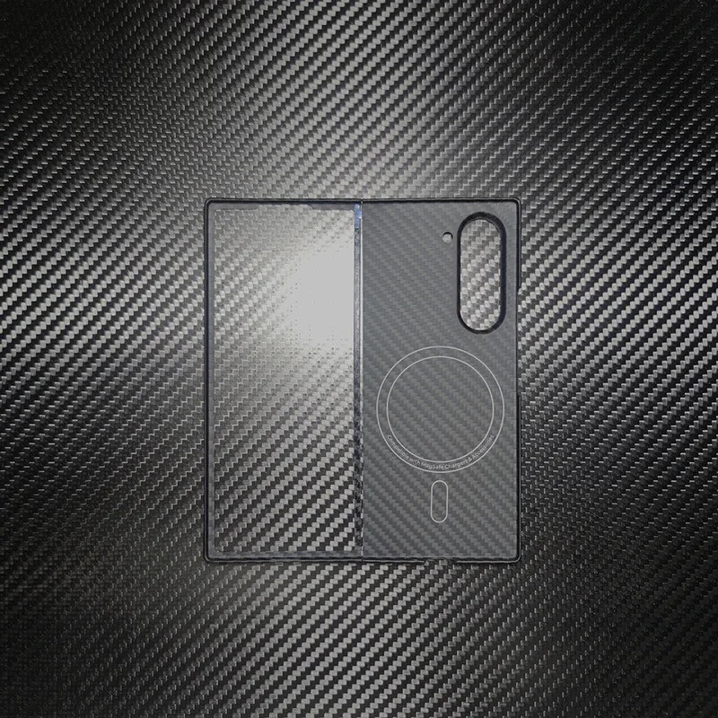 Para Magsafe Caso Magnético Samsung Galaxy Z Fold 7 Capa De Fibra Carbono Aramid