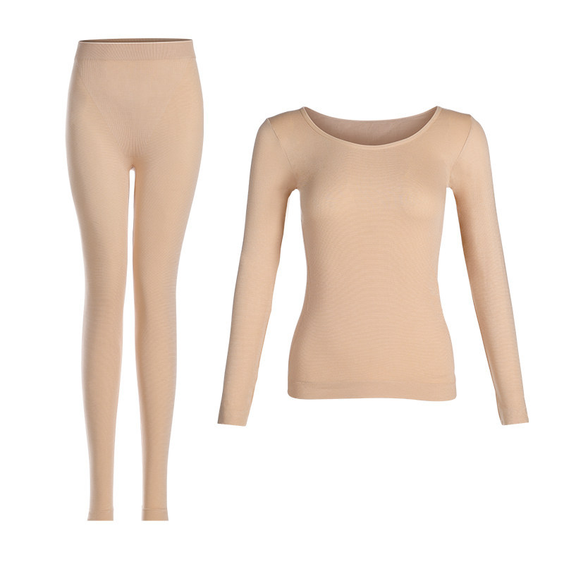 Roupa interior térmica ultrafina máscara feminina à base de pele roupas de aquecimento sem costura roupas de outono calç