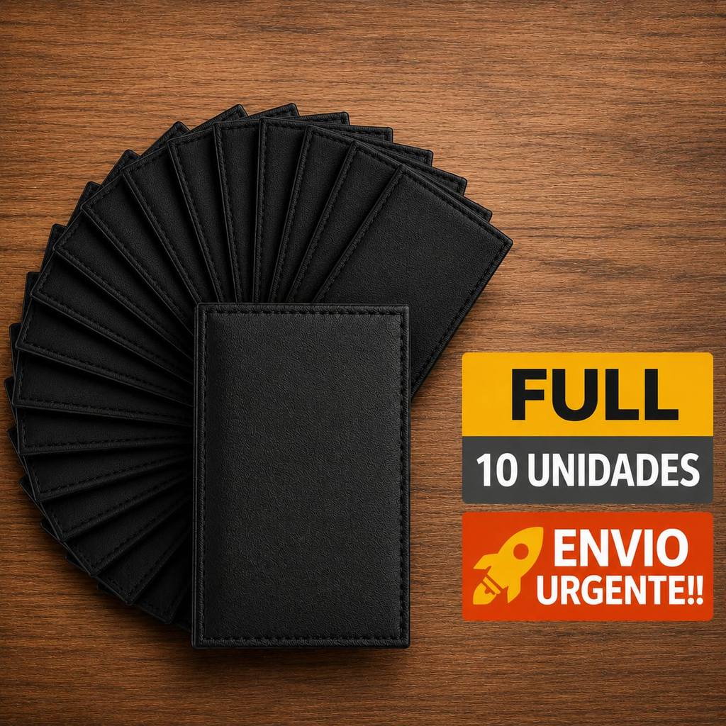 Carteira Slim Masculina em Couro 5 ,10 ou 20 Unidades - Porta Cartão Lembrança Padrinhos Formatura