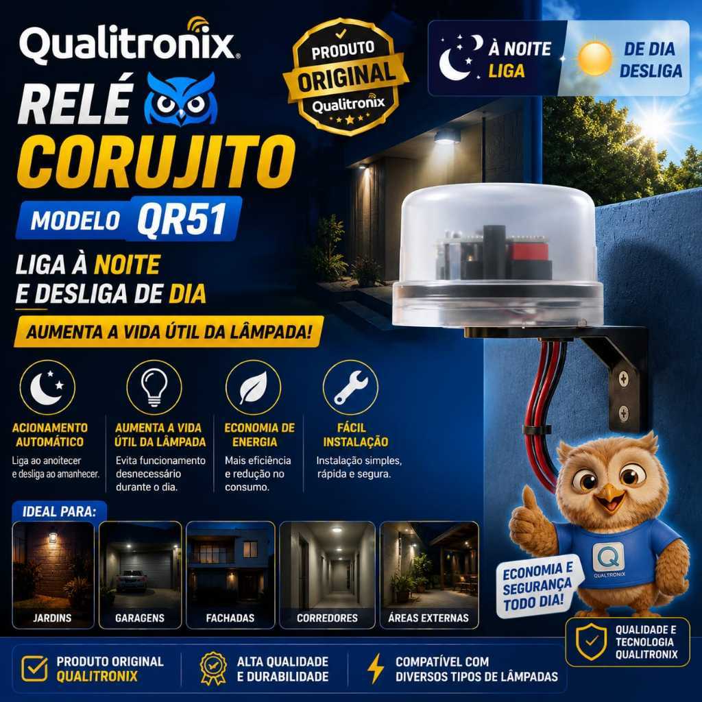 Rele Fotocélula Corujito Bivolt Automático QR51
