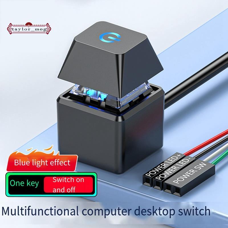 [Venda Quente T] Interruptor De Computador PC Placa-Mãe Externa LED Luz Liga/Desliga Botão Quadrado Cabo De Extensão 2M