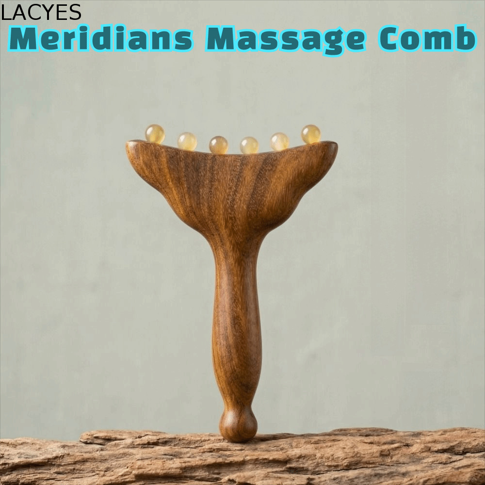LACYES Ferramenta Facial Manual Gua Sha , Bolas De Cobre/Buzina Pente De Massagem Meridianos De Sândalo , Aderência Conf