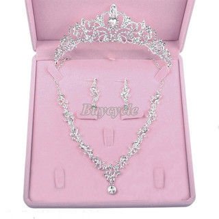 Colar de Coroa de Princesa de Cristal, Conjunto de Joias de Casamento VYEO