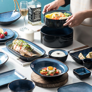 Prato de talheres japonês criativo exclusivo doméstico pratos combinados tigela cerâmica boa aparência influenciador con