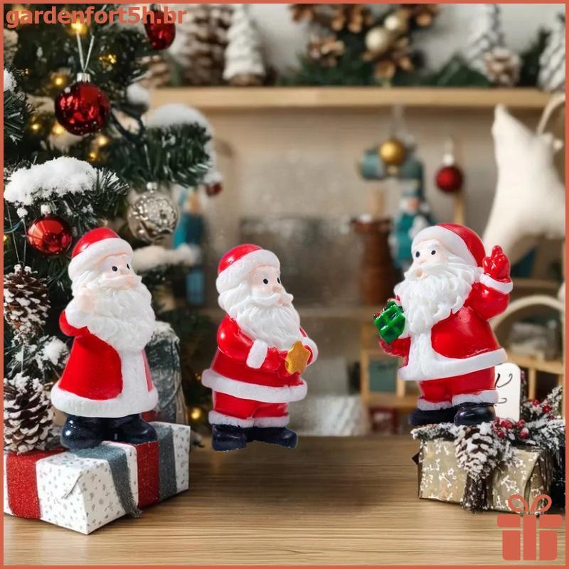 GARDE 1/4 Pçs Árvore De Natal Papai Noel Boneco De Neve Elk Pinguim Sino Ornamentos De Paisagem Em Miniatura Casa Ano No