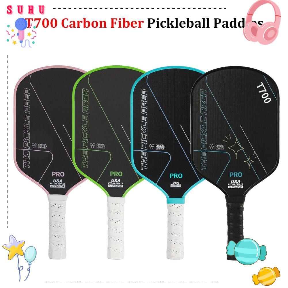 Pá De Pickleball SUHU , Conjunto De Raquetes De Superfície Fosca De Fibra De Carbono , Bola De Picles T700 De 16 Mm
