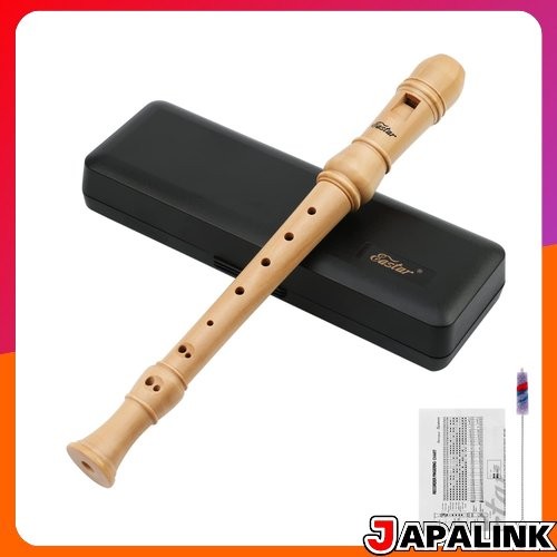 Flauta doce soprano Eastar, Maple, estilo barroco, tom Dó, nível de ensino fundamental, inclui estojo e kit de cuidados