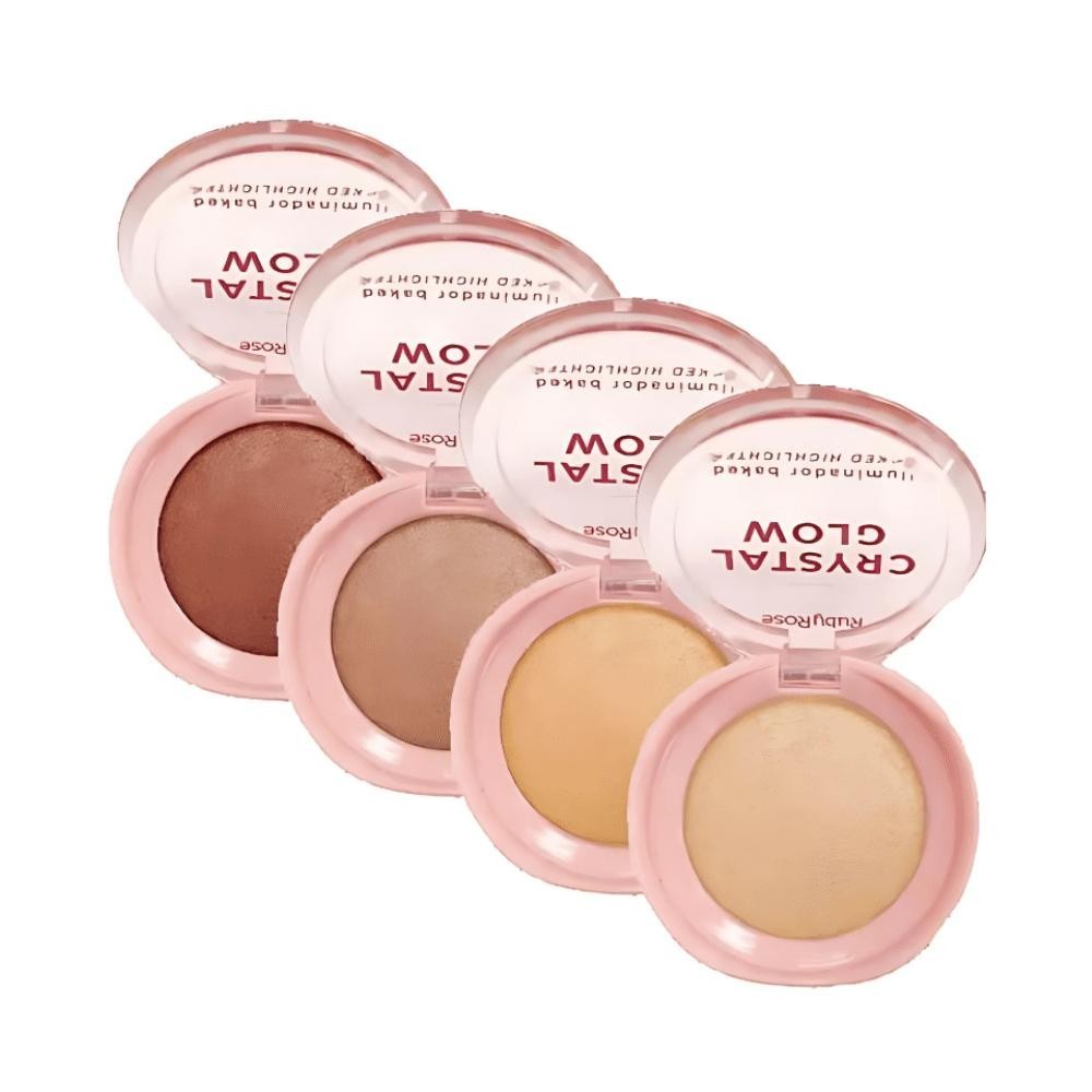 Iluminador Facial Efeito Bronzeado Crystal Glow Ruby Rose em Oferta na Shopee