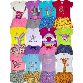 Kit Verão Infantil Feminino – 10 Peças Tamanho 01 ao 14 Anos em Oferta na Shopee