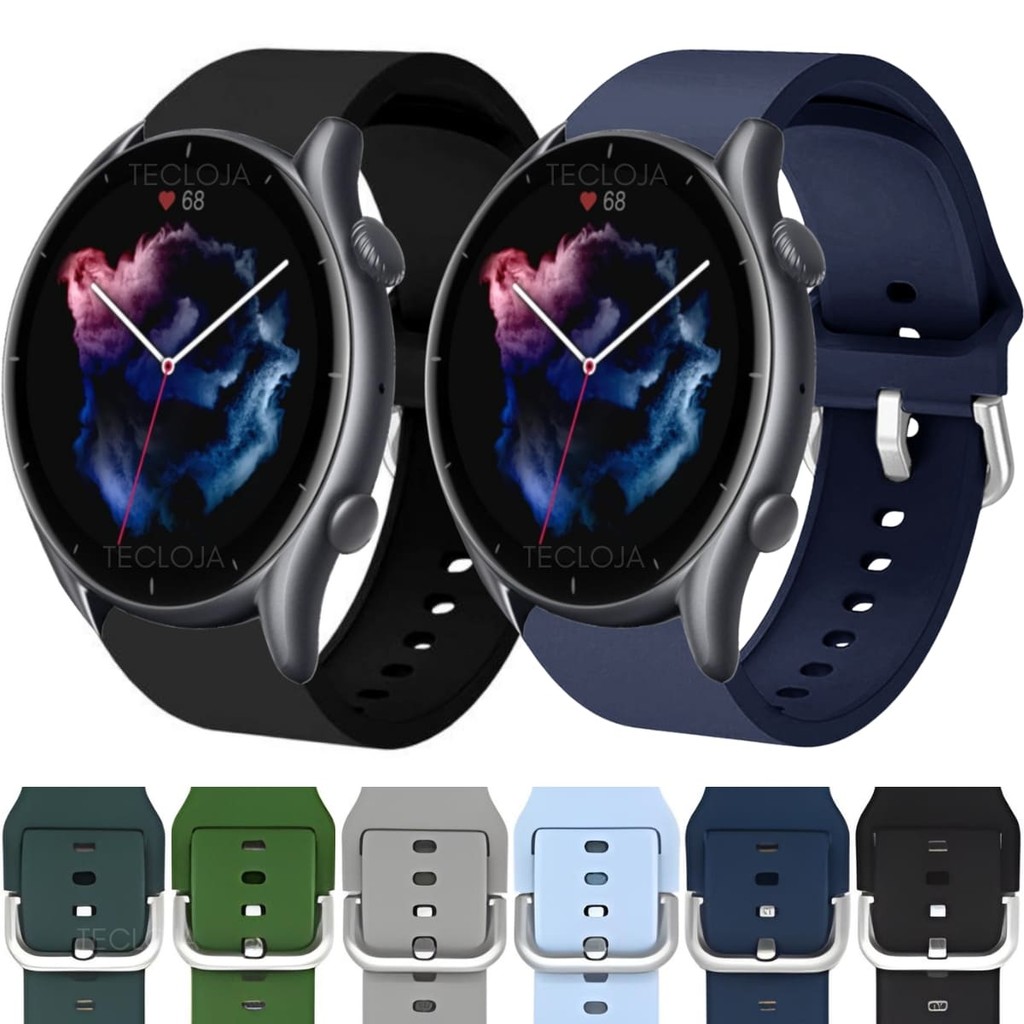 Pulseira Para Amazfit GTR 3 / Pulseira Silicone Para Amazfit GTR 3 Pro / Pulseira 22mm Com Fivela