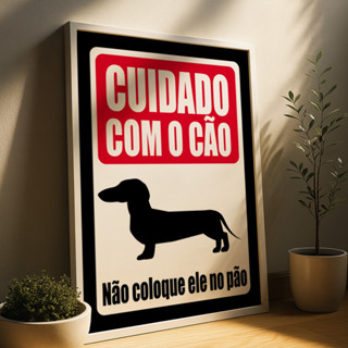 Quadro Placa Divertida Cuidado Com O Cão Dachshund Humor Não Coloque No Pão em Oferta na Shopee