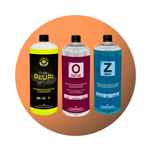Kit Limpeza estofados Pluri + Oxy-4d + Zbac 1,5L - Easytech