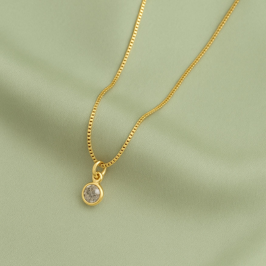 Colar Clássico Feminino Corrente Veneziana com Pingente de Zircônia Branca  Folheado a Ouro 18K