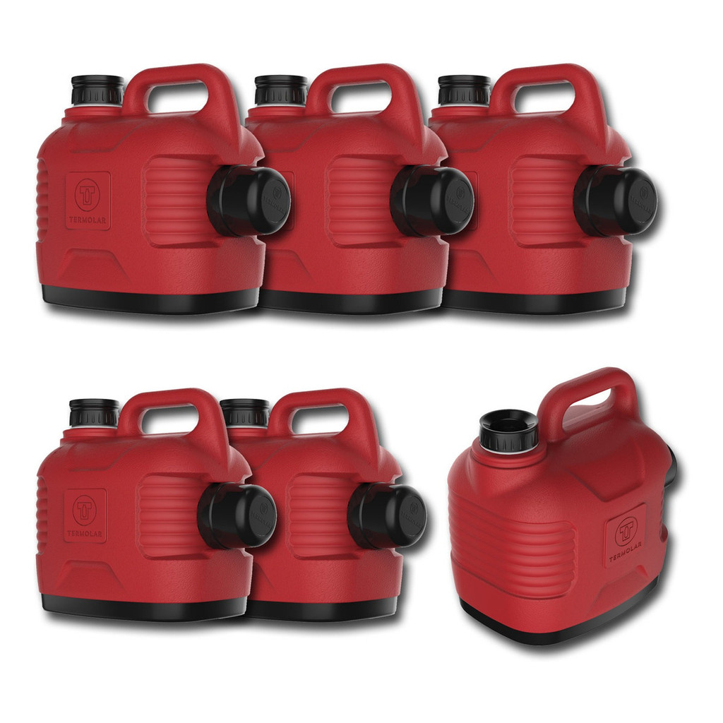 Kit 6 Garrafão Garrafa Térmico Supertermo 5 Litros Cor Vermelho Termolar