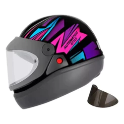 Capacete Ebf Automatico Style Preto Brilho / Rosa Tam 56 58