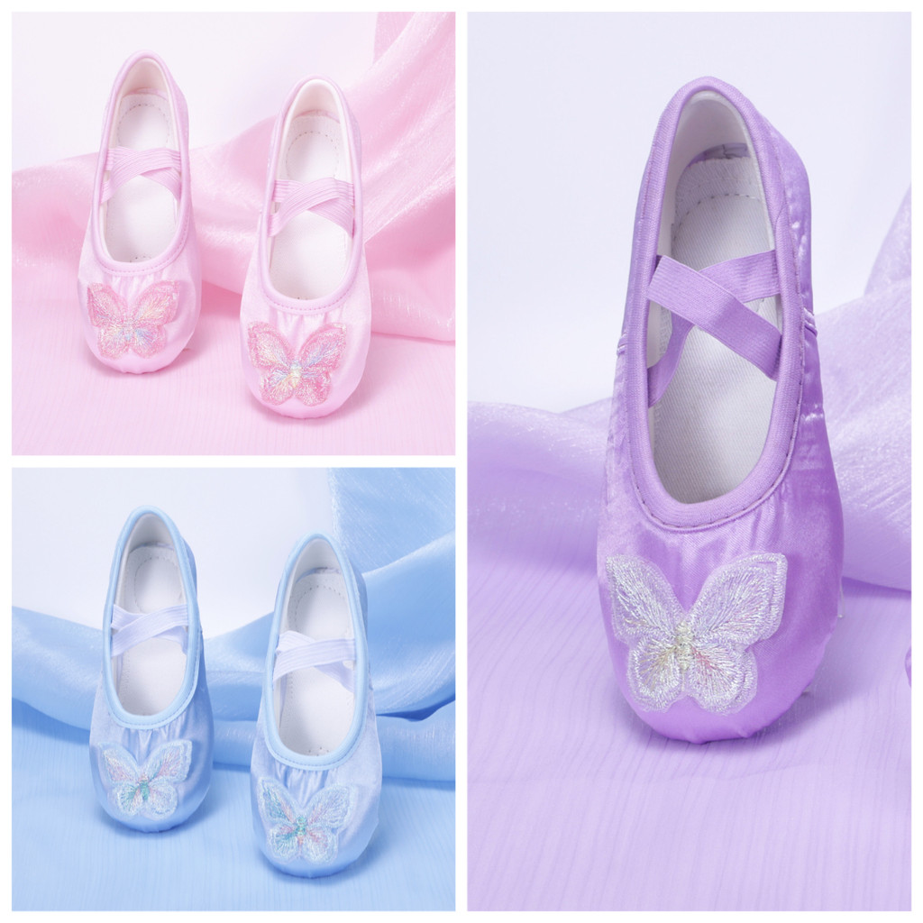 Pequeno fresco grande arco sapatos de dança das crianças sola macia sapatos de dança bonito menina Ballet gato garra sap em Oferta na Shopee