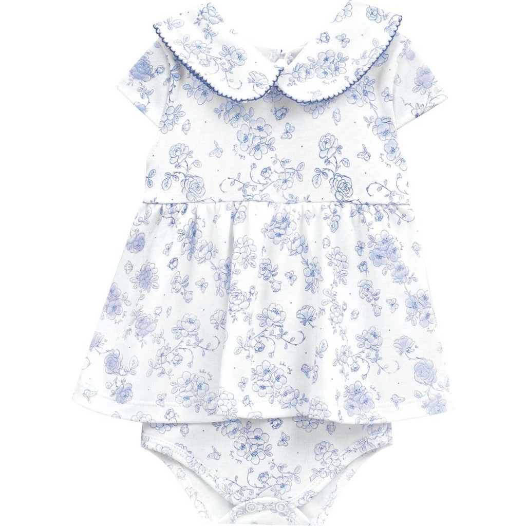 Body Vestido Bebê Kiko Baby Garden Classic Suedine 100% Algodão
