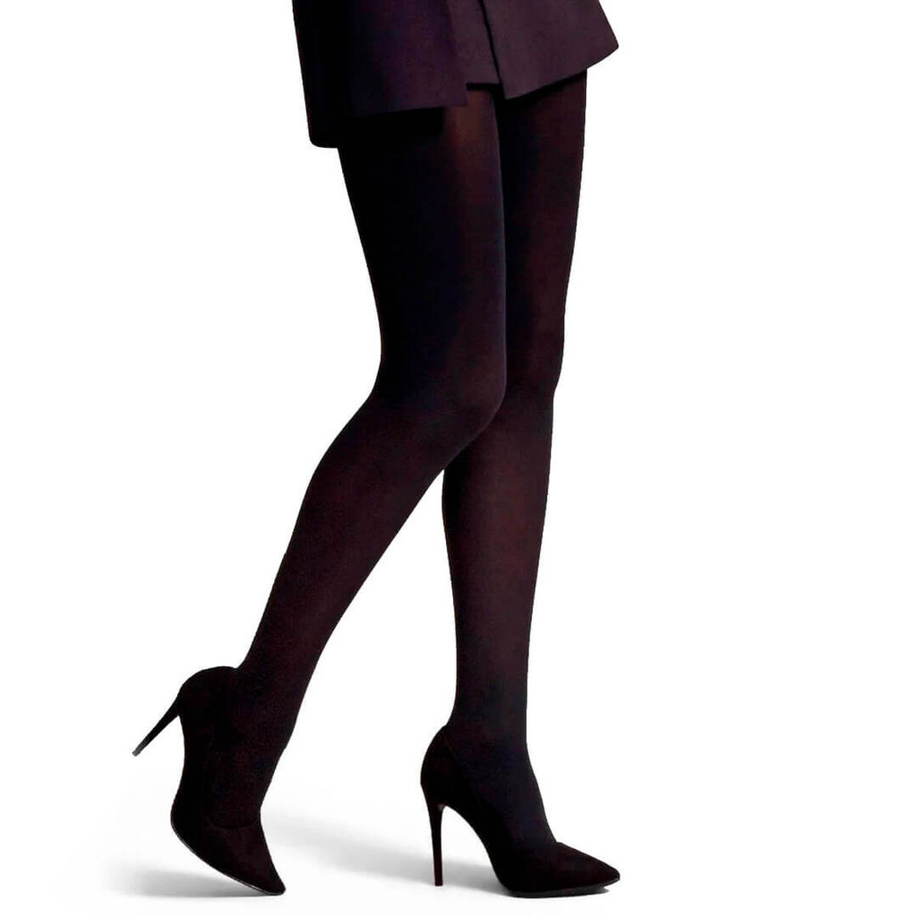 Meia Calça Feminina Opaca Fio 40 Preta Casual Social Uniforme Trabalho Confortável Reforçada