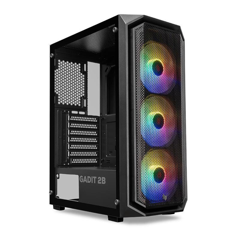 Gabinete Gamer Pichau Gadit 2B, Mid-Tower, Lateral de Vidro, Com 3 Fans, Preto, PG-G2B3F-BK em Oferta na Shopee