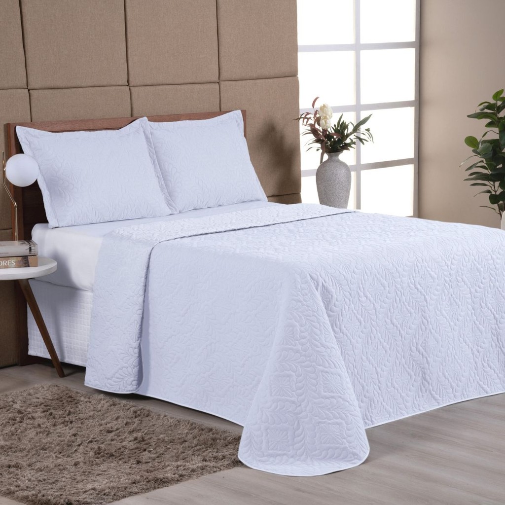 Kit Cobre Leito Queen Dupla Face 3 Peças Matelado Micropercal 200 Fios Elegance