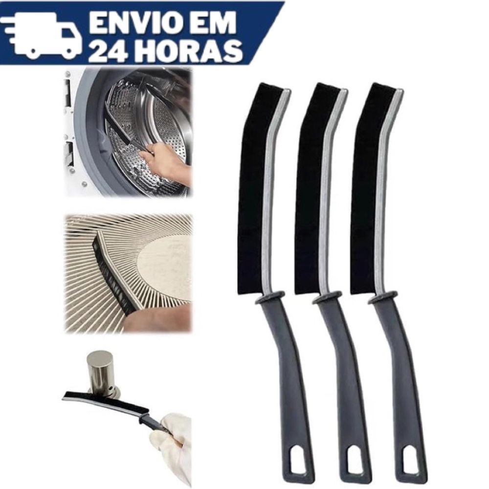 Kit 3 Escovas de Limpeza de Frestas – Cerdas Duras, Multifuncional para Banheiro