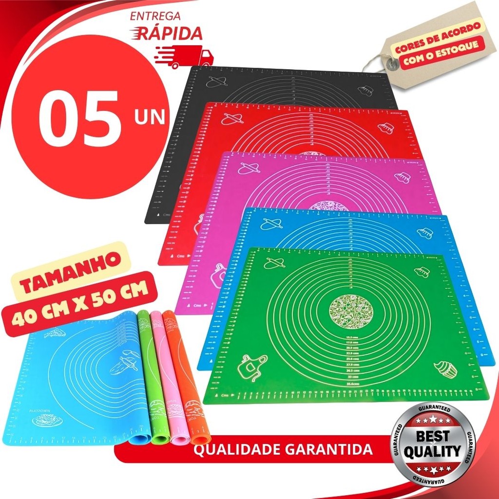 Jogo 5 Tapete Culinário de Silicone Para Casa Cozinha Pão Doce Massas Antiaderente Tapete Para Assar