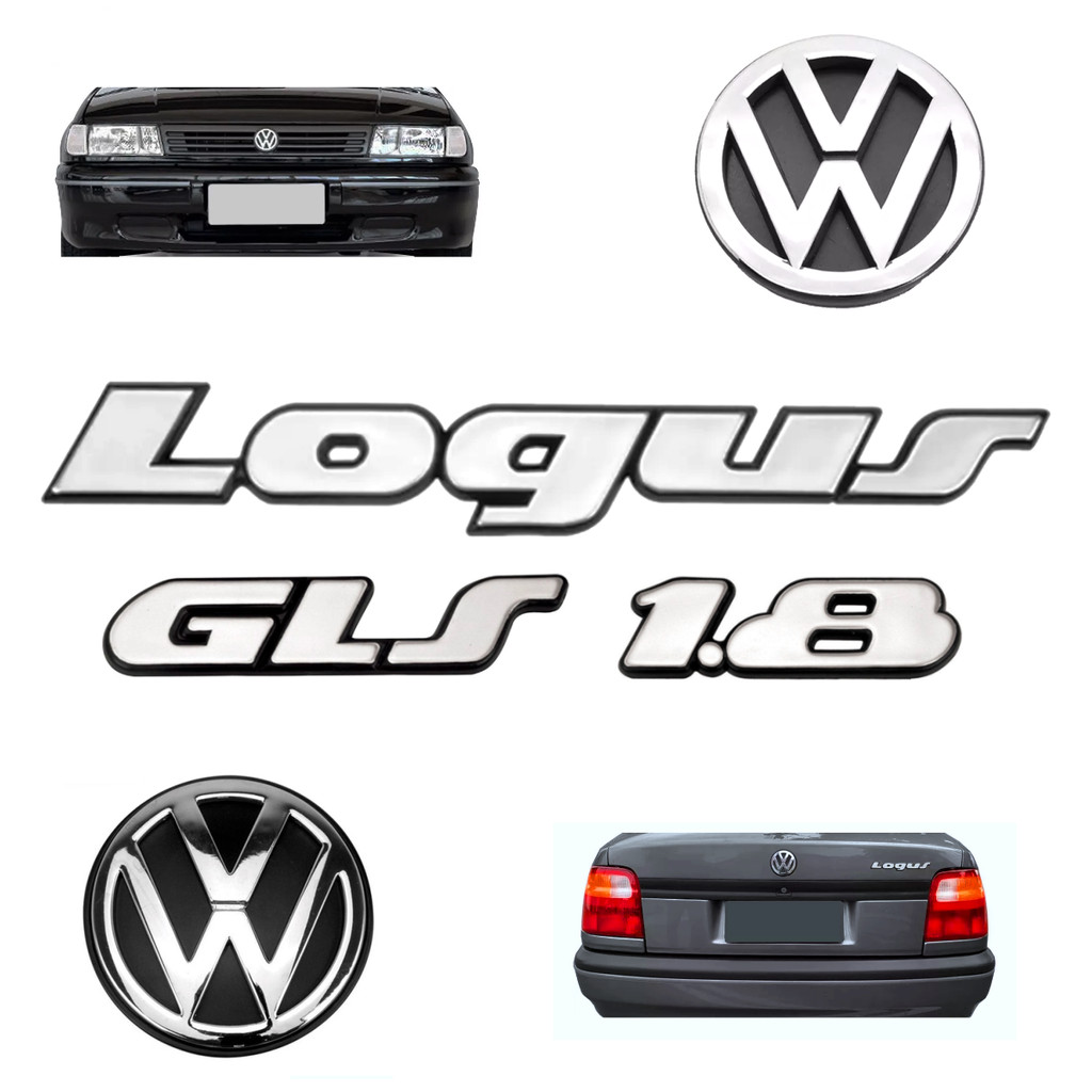 Emblemas Logus Gls 1.8 + Vw Dianteiro E Traseiro - 1993 À 97