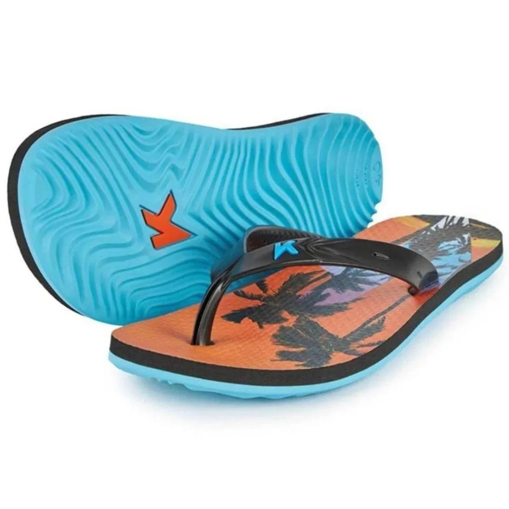 Chinelo Infantil Kenner Summer Tropical Kids - Laranja e Preto em Oferta na Shopee