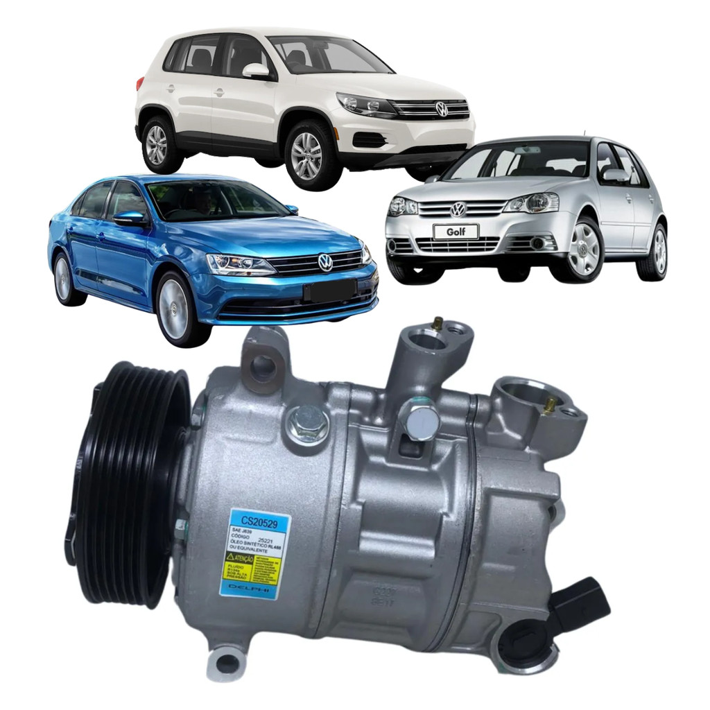 Compressor Delphi Audi A1 A3 Q3 Golf Jetta Passat 2008 a 2020 6pk