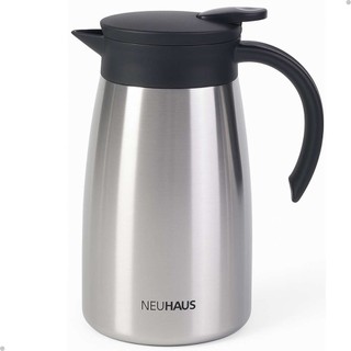 GARRAFA TERMICA EM ACO INOXIDAVEL 1L ULTRA INOX NEUHAUS  - CORPO E CAPSULA EM ACO INOXIDAVEL E TAMPA COM ALCA EM BAQU