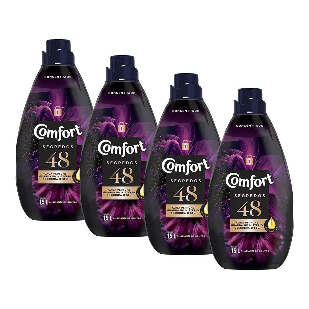 Kit com 4 Amaciantes Concentrado Comfort 48 Segredos 1,5L cada em Oferta na Shopee