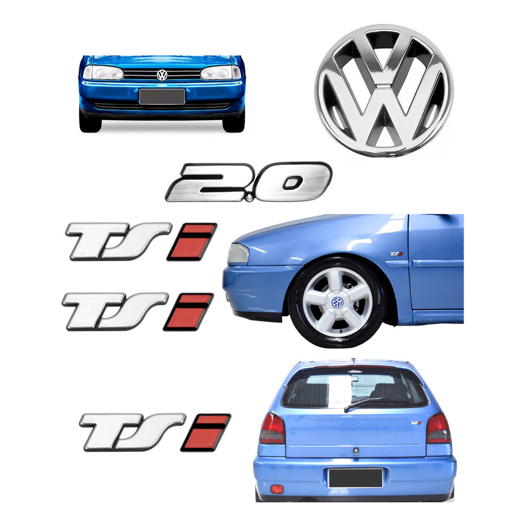 Emblemas Tsi 2.0 + Laterais Tsi + Vw Grade - Gol Bola G2