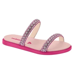 Sandália Molekinha Papete Strass - Feminina - Fucsia|crista