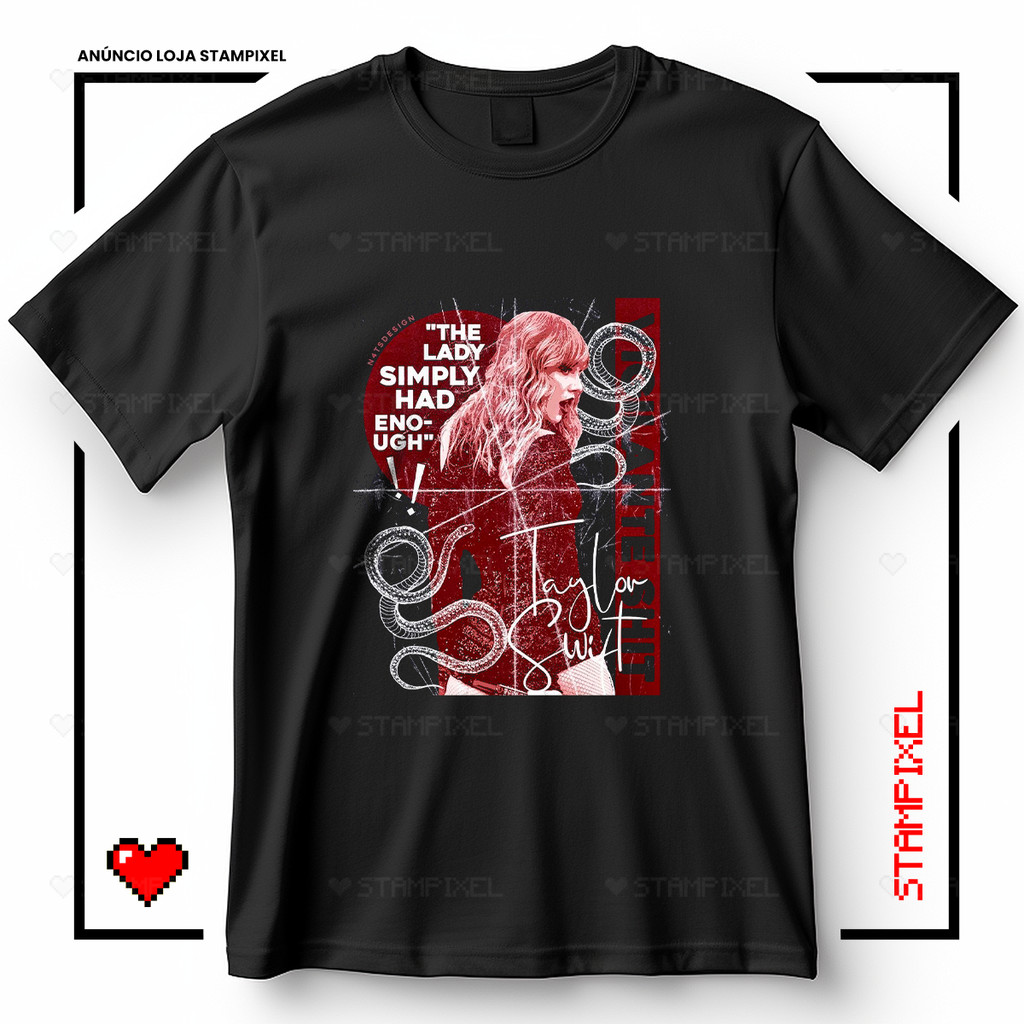 Camiseta Unissex Taylor Swift Vigilante Shit Blusa De Letras Música Cantora Pop Streetwear T-shirt Camisa 100% Algodão