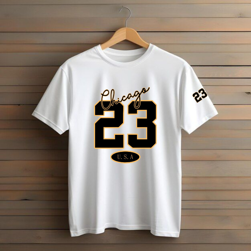 Camiseta Chicaco 23 Unissex T-shirt Básica Estampada Blusa 100% Algodão Basquete