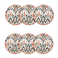 Jogo de 6 Pratos de Sobremesa 20 cm Oxford Unni Boho